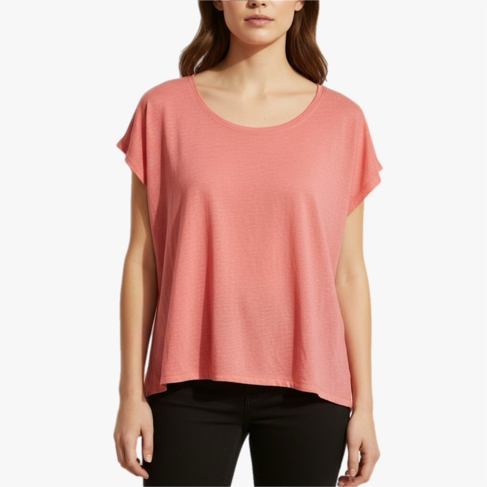 Eileen Fisher Pink Ribbed 100% Linen Top Women’s Size XS